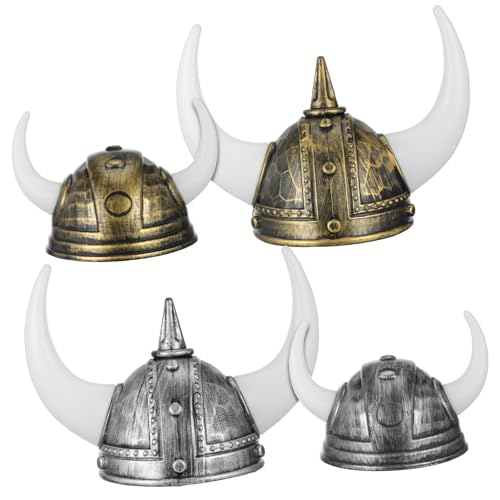 Yardwe 4 Stück Teiliges Wikingerhorn Leichter Handgefertigter Wikingerhelm Mittelalterliches Cosplay Accessoire Wiederverwendbar Vielseitig für Fasching Rollenspiele Schulveranstaltungen von Yardwe