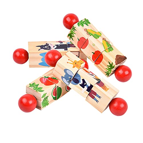 Yardwe 4 Stück Tierpuzzle Bausteine Tierblock-Puzzle Bodenrätsel Für Kinderpuzzle Lernspielzeug Für Vorschulkinder Vorschulrätsel Tierische Rätsel Hölzern Rot von Yardwe