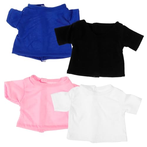 Yardwe 4 Stücke Entzückende T Shirt Decor Puppe Niedlich Und Cartoon Bär Outfits Stofftier Hemd Tuch von Yardwe