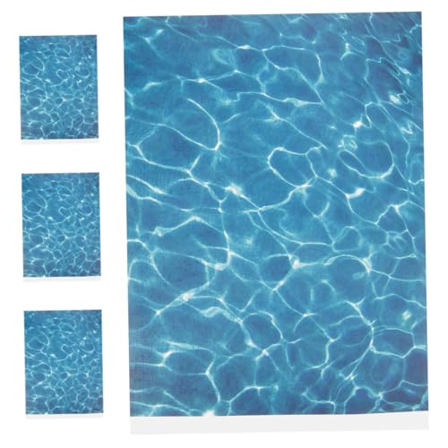 Yardwe 4 Stücke Simulierte Wasser Textur Papier Meer Welle Miniatur Boden Papier Aufkleber Himmel Blau von Yardwe