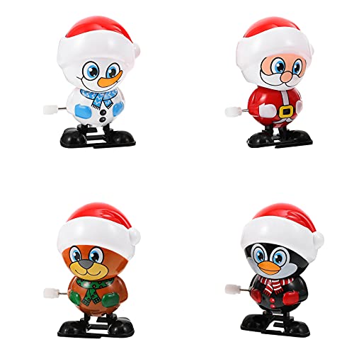 Yardwe 4 Stücke Weihnachtsaufziehspielzeug Bunte Mechanische Spielzeuge für Dekoration für Weihnachtsfeiern und Spaß bei Festen ohne Batterie für Kreative Spiele und Lernen von Yardwe