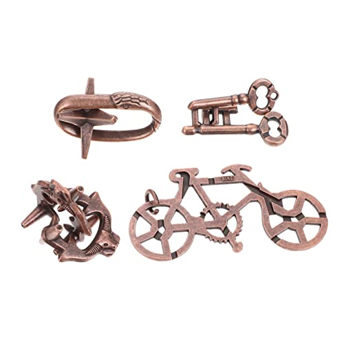 Yardwe 4 Teiliges Verblüffendes Puzzlespiel Kinderpuzzle Puzzles Für Erwachsene Kinderspielzeug Puzzles Für Erwachsene Metallpuzzlespiele Verriegelungsschnalle von Yardwe