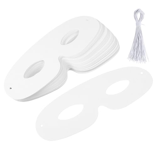 Yardwe 40 Sätze DIY Weiße Papiermasken Blank Masken zum Gestalten für Kreative Anlässe Bastelprojekte Halloween Karneval und Partys Yardwe 40 Sätze DIY Weiße Papiermasken Blank Masken zum Gestalten für Kreative Anlässe Bastelprojekte Halloween Karneval und Partys von Yardwe