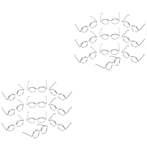 Yardwe 40 Stck Teiliges Puppenbrillen aus Metalldraht Miniatur Doll Eyewear Zubehör DIY Kleine Brillenrahmen für Puppenhaus Deko Silberfarbene Vielseitige Puppen Accessoires von Yardwe