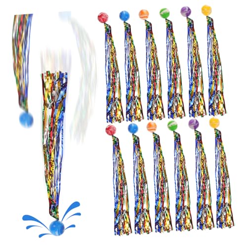 Yardwe 40 Stück Goldener Hüpfball Bunte Band-Hüpfbälle Sport-Bounce-Ball Bälle für Bunte Luftschlangenbälle Flummi kleine Hüpfbälle Ball-Drop- Plastik von Yardwe