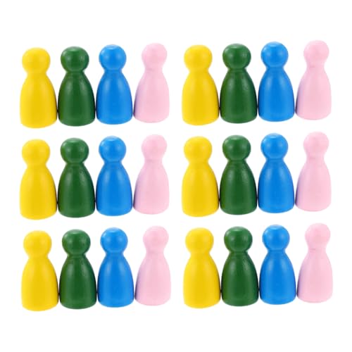 Yardwe 40 Stück Holzspielsteine für Flugschach Zufällige Farben Humanoide Schachfiguren für Brettspiele und Tischspiele Langlebig und Sicher aus Hochwertigem Holz von Yardwe