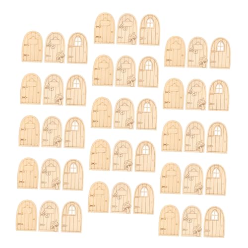 Yardwe 45 Stück Teiliges Holz Feentüren für Miniatur Garten und Puppenhaus DIY Bastelprojekte Unbemalte Robuste Kindgerechte Miniatur Türen für Fantasievolle Dekoration von Feengärten von Yardwe