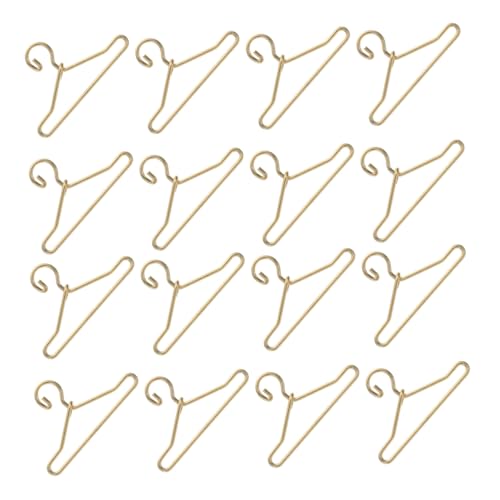 Yardwe 45Stücke Puppen Kleiderbügel Kleiderbügel Für Puppenhaus Zubehör Goldene Mini Kleiderbügel Für Puppenkleidung Und Puppenschrank von Yardwe