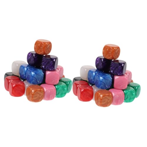 Yardwe 48 Stück Teiliges Acryl Würfel Mehrseitige Beschreibbare Blanko Dice DIY Spielwürfel für Basteln Partyspaß und Lernspiele Kompakt Leicht Tragbar Farbige Runde Ecken von Yardwe