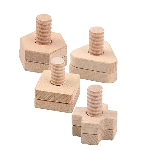 Yardwe 4Sätze Geometrische Formen Holzspielzeug Für Teiliges Schraubspielzeug Frühen Pädagogischen Fähigkeiten Sicheres Und Langlebiges Montagespielzeug Yardwe 4Sätze Geometrische Formen Holzspielzeug Für Teiliges Schraubspielzeug Frühen Pädagogischen Fähigkeiten Sicheres Und Langlebiges Montagespielzeug von Yardwe
