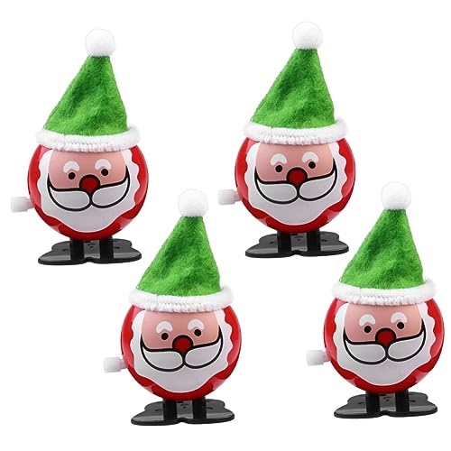 Yardwe 4Stücke Aufziehspielzeug Weihnachtsmann Lustige Geschenkidee für Weihnachtsdeko Klassenbelohnungen und Partytüten ohne Batterie mit Witzigem Design von Yardwe