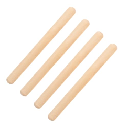 Yardwe 4Stücke Hölzerne Percussion Sticks für Langlebige Musiksticks Rhythmische Lernhilfe für Unterricht Sicheres Musikinstrument aus Holz von Yardwe