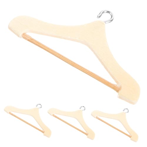 Yardwe 4Stücke Holz Kleiderbügel für Puppen Mini Kleiderbügel für Puppenschränke Zubehör für Puppengarderoben und Mini Häuser Robust und Praktisch von Yardwe