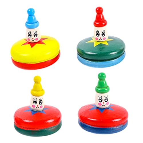 Yardwe 4Stücke Interaktive Gyroskop Aus Holz Für Drinnen Und Draußen Lustiges Fidget Mit Cartoon Design von Yardwe