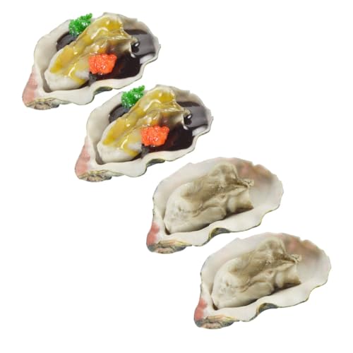 Yardwe 4Stücke Künstliche Austern Modell Für Tischdekoration Party Deko Und Kochspielzeug Realistische Simulation Für Familienfeiern Und Gastronomie von Yardwe