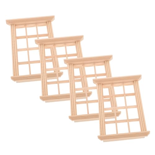 Yardwe 4Stücke Mini Fensterrahmen für Puppenhaus DIY Miniatur Dekoration für Kreative Spielzimmer Yardwe 4Stücke Mini Fensterrahmen für Puppenhaus DIY Miniatur Dekoration für Kreative Spielzimmer von Yardwe