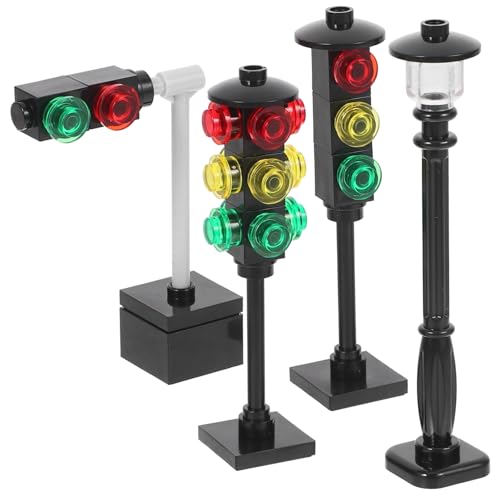 Yardwe 4Stücke Mini Verkehrssignal Teiliges DIY Verkehrsampel Modell für Interaktives zur Frühen von Kreativität und Logischem für Sandtisch und Puppenhaus von Yardwe