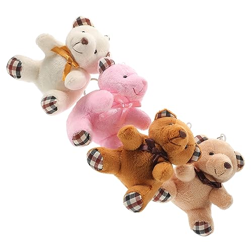 Yardwe 4Stücke Plüsch Schlüsselanhänger Süße Stofftiere Mit Schleife Gefüllte Schlüsselringe Für Frauen Begleiter Für Schlüsselketten Und Taschen Geschenkidee von Yardwe