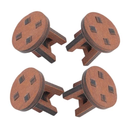 Yardwe 4Stücke Puppenhaus Möbel Mini Stuhl aus Robustem für Puppenhaus Dekoration Geschenkidee für Wohnzimmer und Schlafzimmer von Yardwe