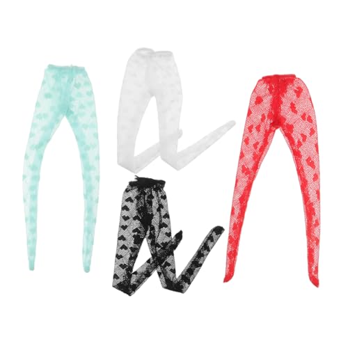 Yardwe 4Stücke Puppensocken für Spielzeugpuppen Elastische Spitzenstrümpfe für DIY Mädchenpuppen Farbenfrohes Puppenzubehör für Kreative Spielstunden Geeignet für Puppen von Yardwe