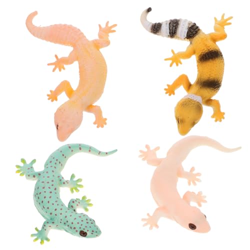Yardwe 4Stücke Realistische Eidechsenfigur Aus Naturgetreue Reptilienmodelle Für Garten Und Partyddekoration Lernspielzeug Für Streich Requisiten von Yardwe