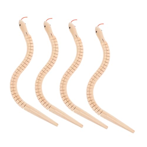 Yardwe 4Stücke Teiliges Flexibles Holz Schlangenspielzeug für Bemalbare Gelenkschlangen für DIY Kunstprojekte Robust und Langlebig Fördert Kreativität und Problemlösungsfähigkeiten von Yardwe