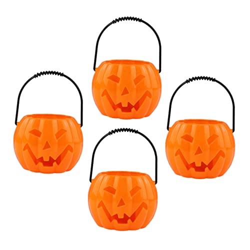 Yardwe 4Stücke Teiliges Halloween Kürbis Süßigkeiten Eimer LED Laternen mit Sprachsensoren für Halloween Partys und Spukhäuser Dekoration und Aufbewahrung für Leckereien von Yardwe