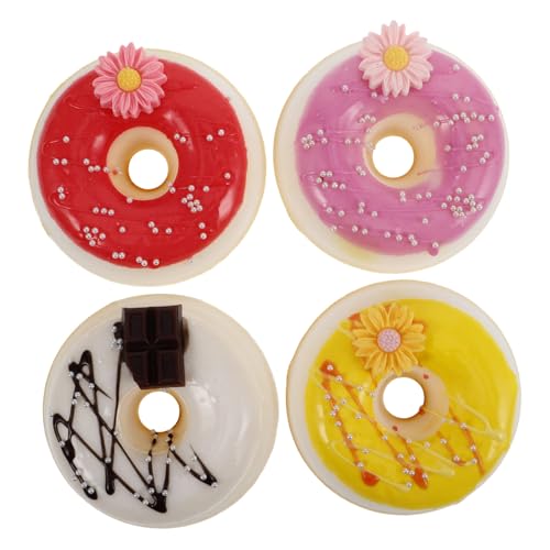 Yardwe 4Stücke Teiliges Realistische Künstliche Mini Donuts für Dekoration und Spiel für Hochzeiten Partys Lebensechte Nachbildung von Yardwe
