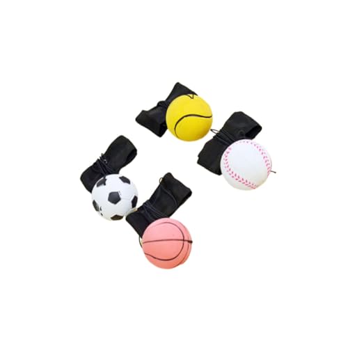 Yardwe 4Stücke Wurfspielzeug Elastische Handgelenkball Ventilkugeln Kreative Stressbewältigungsspielzeuge mit Schnur Zufällige Muster für Emotionen von Yardwe
