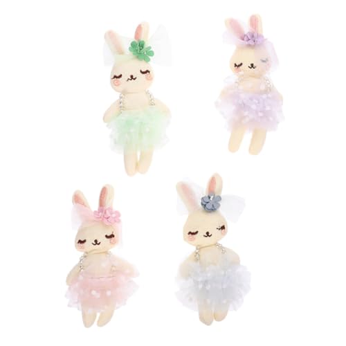 Yardwe 4pcs Osterhase Gefüllt Tier Mini Osterhase Plüsch Winziges Plüschspielzeug Kleine Kaninchenpuppe Süße Ostergeburtstagsfeier Dekorationen von Yardwe