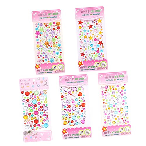 Yardwe 5 Blätter Acryl Strasssteine für Bögen Selbstklebende Glitzersteine für DIY Bastelprojekte Handyhüllen und Mehr Kreative Accessoires Verschiedenen Designs von Yardwe