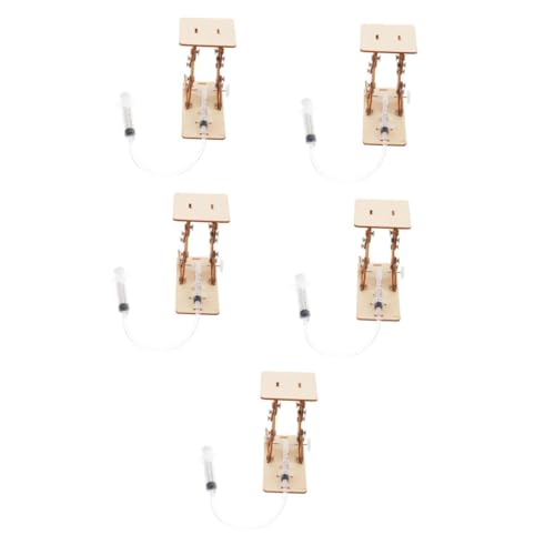Yardwe 5 Sätze DIY Holz Hydraulik Bausatz für Pädagogisches Wissenschaftsspielzeug Umweltfreundliches Sicheres Lernmodell Kreatives Handwerk Stem Experimentierset für Jungen und Mädchen von Yardwe