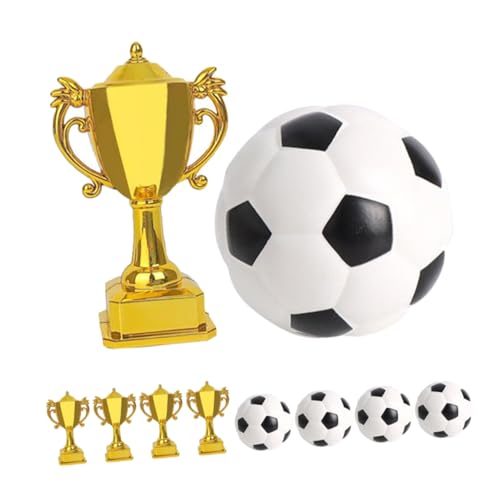 Yardwe 5 Sätze Plastiktrophäen und Fußball Dekorationen für Geburtstagsfeiern Kleine Auszeichnungstassen für Sportpartys und Festliche Anlässe von Yardwe