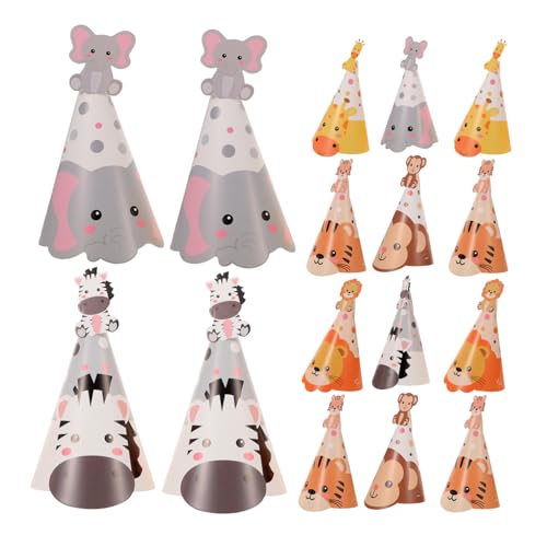 Yardwe 5 Sätze Tierische Geburtstags Partyhüte aus Papier mit Verstellbarem Design Dschungel Kronen für Tiger und Elefant für Kreative Rollenspiele und Gruppenspiele Yardwe 5 Sätze Tierische Geburtstags Partyhüte aus Papier mit Verstellbarem Design Dschungel Kronen für Tiger und Elefant für Kreative Rollenspiele und Gruppenspiele von Yardwe