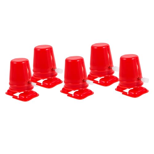 Yardwe 5 Stück DIY Uhrwerk-Spielzeugmechanismus -Lauffüße zum Aufziehen Bewegungsspielzeug Material Uhrwerksspielzeug Bastelzubehör aus Ton Plastik rot von Yardwe