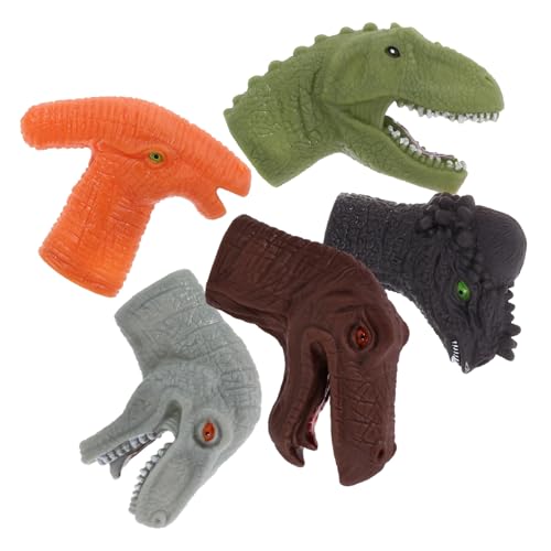 Yardwe 5 Stück Finger-Dinosaurier- Dinosaurier -Handpuppe Fingerpuppen Interactive Toys für Kid Toys Toy Flexible Puppen Tiere Handfingerpuppe weiches Gummi von Yardwe