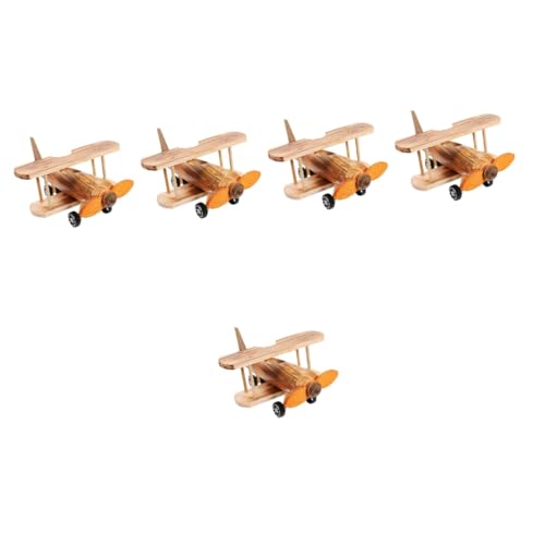 Yardwe 5 Stück Holzflugzeug Modell Retro Hubschrauber Dekoration Leicht und Stabil Vintage Design Für Kinderzimmer und Wohnräume als und Mitgebsel von Yardwe