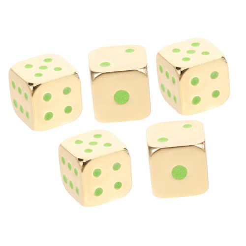 Yardwe 5 Stück Leuchtwürfel Aus Metall Spiele Rollenspiel Leuchtende D6 Tragbare Partyspielwürfel Für Spiel Partywürfel Kupfer-Zink-Legierung Golden von Yardwe