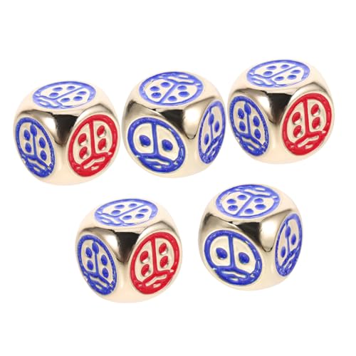 Yardwe 5 Stück Marienkäfer Punktwürfel Partyspielwürfel Metallwürfel 6 Seitige Zahlenwürfel Brettwürfel Spielwürfel Requisitenwürfel Spielspielzeugwürfel Spielzeugwürfel Layouts von Yardwe