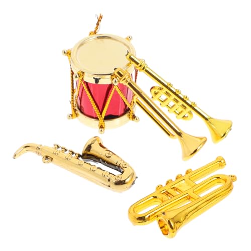 Yardwe 5 Stück Mini-Hausinstrumentenmodell Musikinstrumente Miniatur-Musical mini Instrumente musikspielzeug Modellbau Zubehör Mini-Instrument Mini- -Layout-Schmuck Plastik Golden von Yardwe