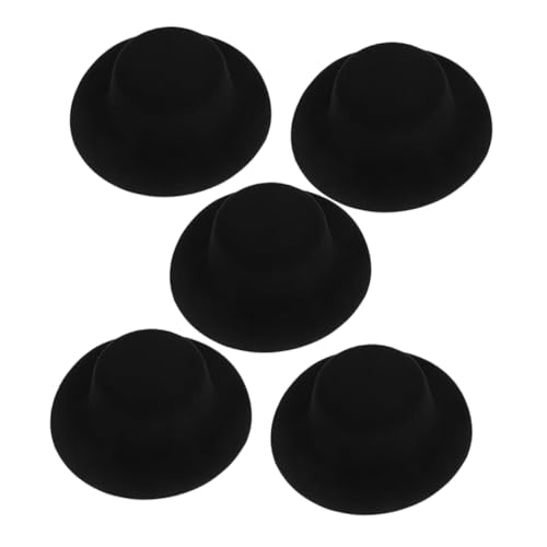 Yardwe 5 Stück Mini-Simulations-Strohhut Kleiner Hut Foto-Requisite Mini-Hüte für Puppenhäuser kleines Hutornament Hut zum Basteln kleine Hüte zum Basteln Puppenhaus-Minihut gefühlt Black von Yardwe