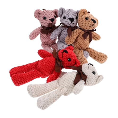 Yardwe 5 Stück Plüschspielzeugpuppe Kuscheltiere Masse Ausgestopftes Bärenpuppenspielzeug Minibären Plüschbärenpuppe Simulationstierspielzeug Gefüllte Puppe Ausgestopfte Tiere Tragen von Yardwe