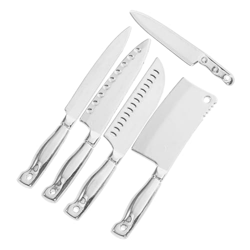 Yardwe 5 Stück Puppenhaus-miniaturen Kochen Winzig Sachen Messer Dekorationen Mini-küchengeschirr Mini-puppenhauszubehör Mini-küchenzubehör Miniatur-küchenbesteck Legierung Silver von Yardwe