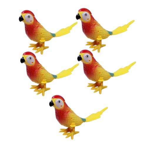 Yardwe 5 Stück Springendes Papageienspielzeug Uhrwerk tierisches Springendes Neuartiges Uhrwerk- Simulation Vogelspielzeug Abs von Yardwe