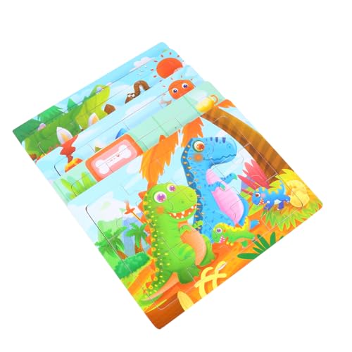 Yardwe 5 Stück Teiliges Buntes Holzpuzzle Lernspielzeug für Kleinkinder mit Tier und Fahrzeugmotiven Fördert Hand Auge Koordination Wahrnehmung und Vorschulbildung von Yardwe