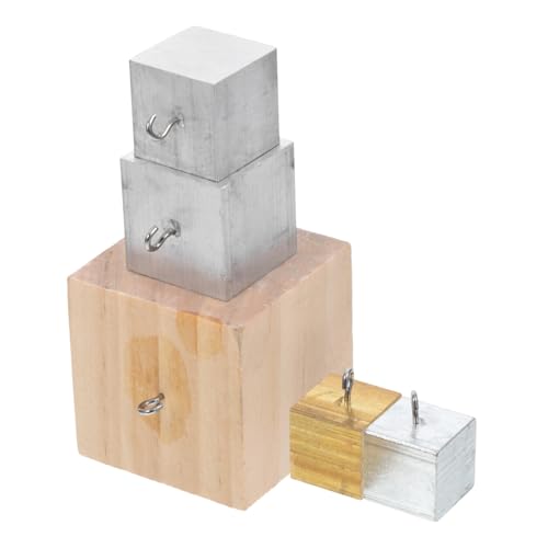 Yardwe 5 Stück Teiliges Dichtewürfelset aus Aluminium Holz und Mehr Präzisionswürfel für Physikalische Experimente mit Praktischem Haken Design von Yardwe
