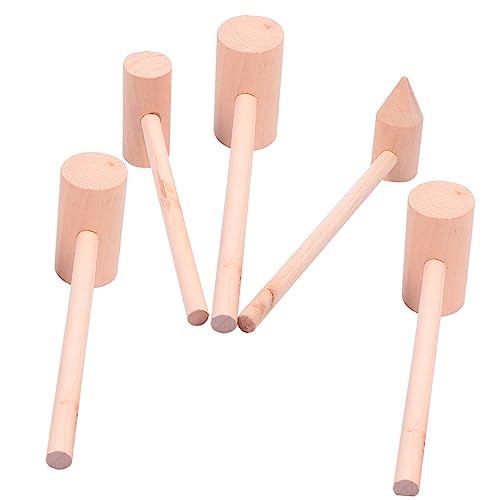 Yardwe 5 Stück Teiliges Holzhammer für Leichte Robuste Hämmer Hand Augen Koordination und Greiffähigkeit für Kreative Spielaktivitäten und Lernspiele von Yardwe