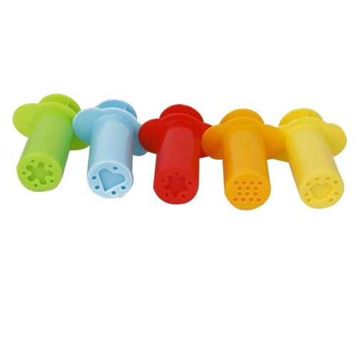 Yardwe 5 Stück Teiliges Kunststoff Auspresswerkzeug Set für Knete Bunte Formen und Muster Bastelzubehör für aus Hochwertigem Kunststoff Zufällige Farbe von Yardwe