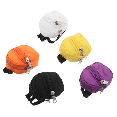 Yardwe 5 Stück Teiliges Mini Rucksack Schlüsselanhänger Kleine Zipper Münztasche und Id Halter Robustes Platzsparendes Design für Erwachsene und Vielseitiger Organizer von Yardwe
