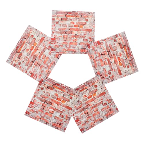Yardwe 5 Stück Teiliges Mini Wandtapeten für Puppenhäuser Selbstklebende Realistische Fliesen Dekore für Wohnzimmer Schlafzimmer und Esszimmer Retro Design für DIY Miniaturmöbel von Yardwe